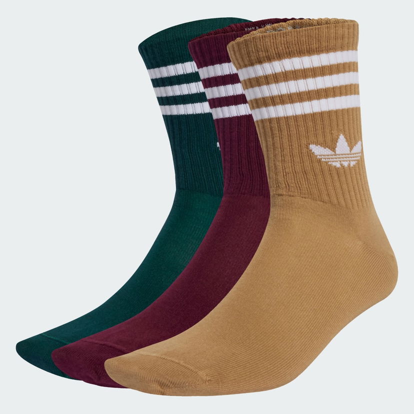 Ponožky adidas Performance 3-Stripes Crew Socks - 3 Pairs Hnedá | JZ4945