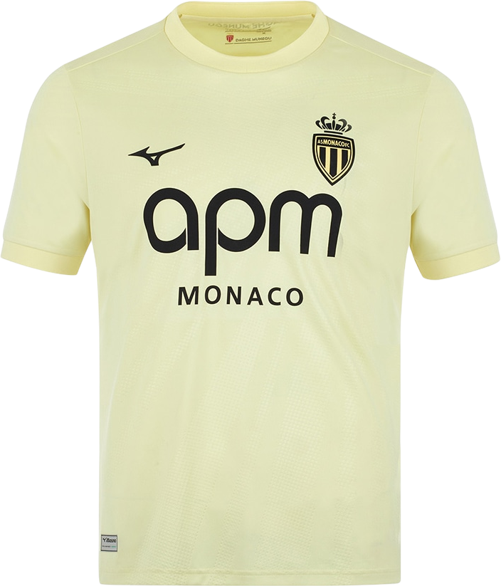 Dres Mizuno Mizuno AS Monaco 3rd Jersey 2025/26 Žltá | p2gacx79-48