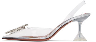 Tenisky a topánky Amina Muaddi Transparent Sling Heels with Crystal Embellishment Metalická | BEGUM GLASS SLING 70 CL PVC, 2