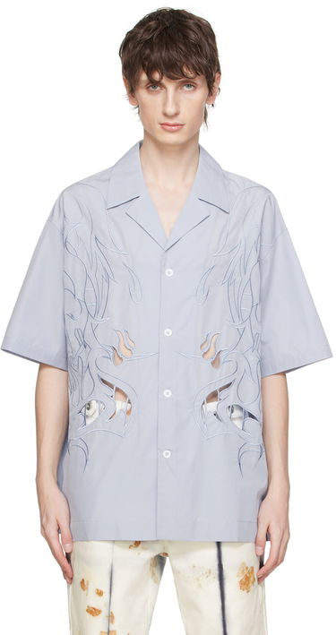 Košeľa Feng Chen Wang Feng Chen Wang Cutouts Shirt Modrá | FMS17SR04, 0