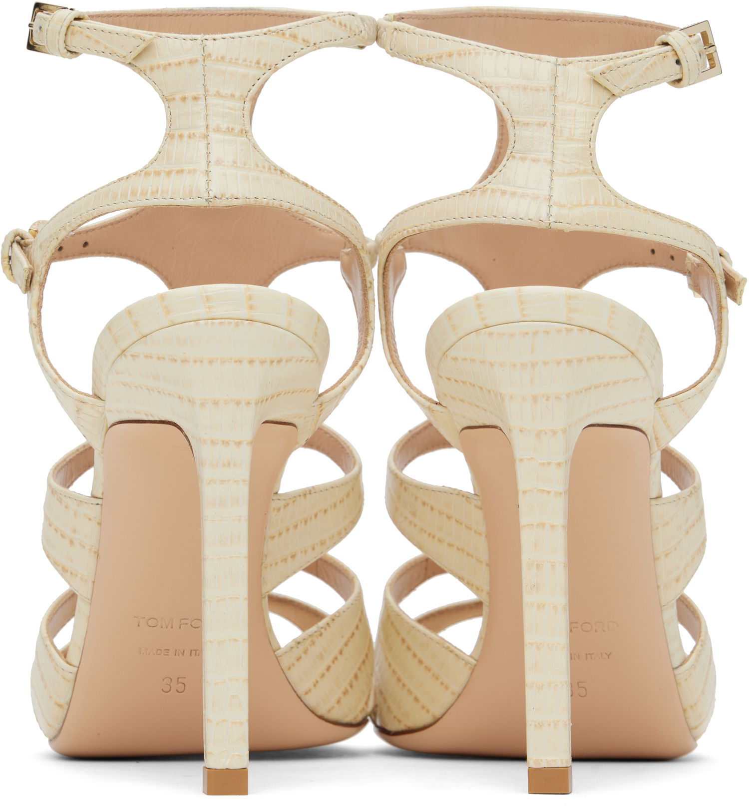 Doplnky Tom Ford TOM FORD Lizard Paradis Heeled Sandals Béžová | W3613-LCL381P, 1