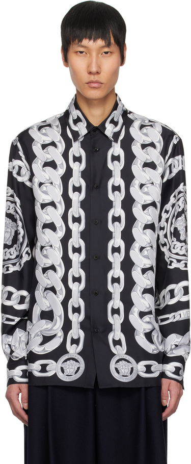 Košeľa Versace Versace Medusa Chains Silk Shirt Čierna | 1019438_1A13397, 0