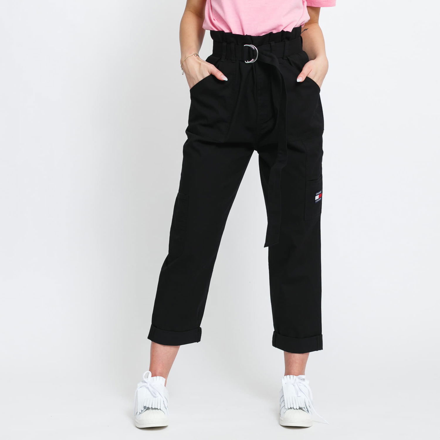 Cargo nohavice Tommy Hilfiger Paperbag Cargo Pant Čierna | DW0DW09741 BDS, 0