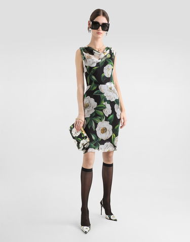 Šaty Dolce & Gabbana Dolce & Gabbana Gardenia Print Chiffon Midi Dress Rôznofarebný | F6TLBTIS1XDHN5JB, 1