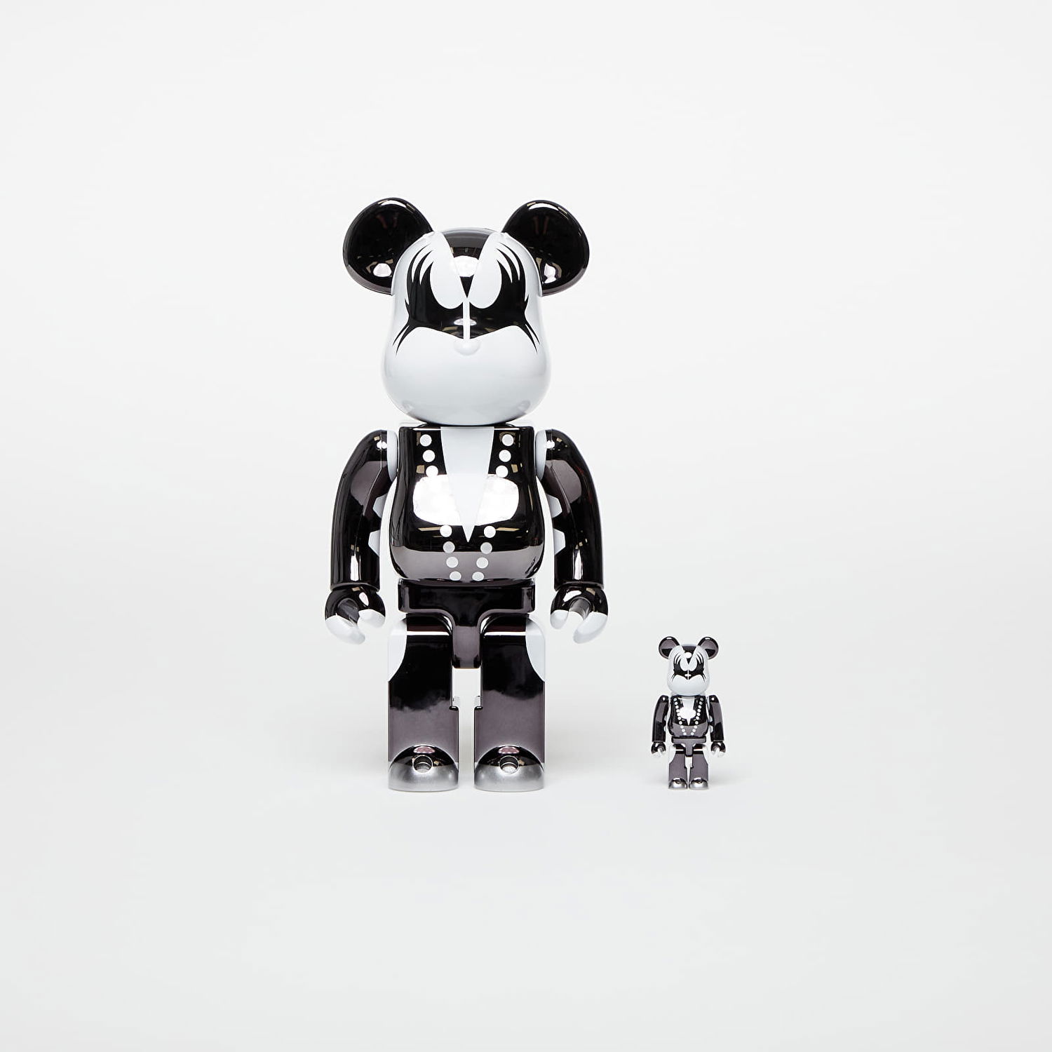 Zberateľské Medicom Toy BE@RBRICK KISS DEMON CHROME Ver. 100% & 400% Set Čierna | MT_0033, 0