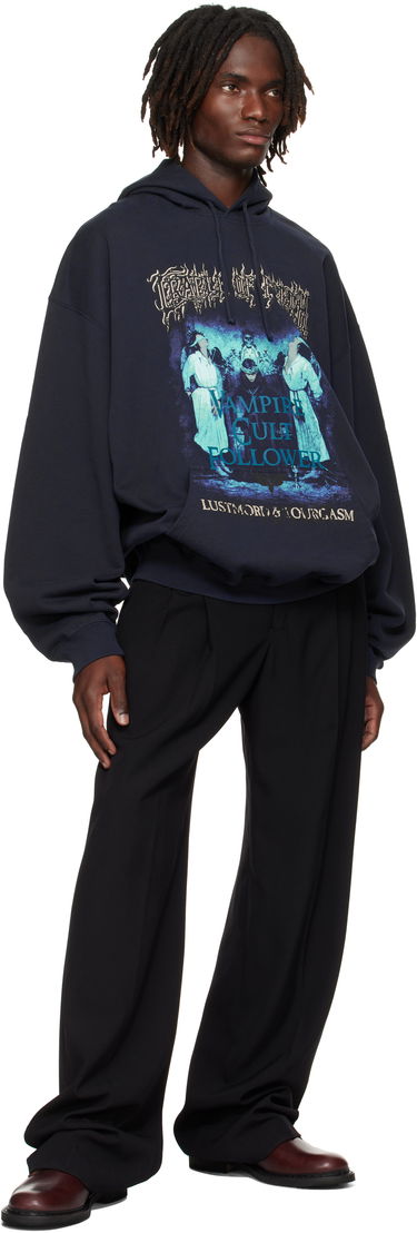 Mikina VETEMENTS Vetements Cradle of Filth 'Vampire Cult' Oversized Hoodie Navy | UCF76HD700N, 3