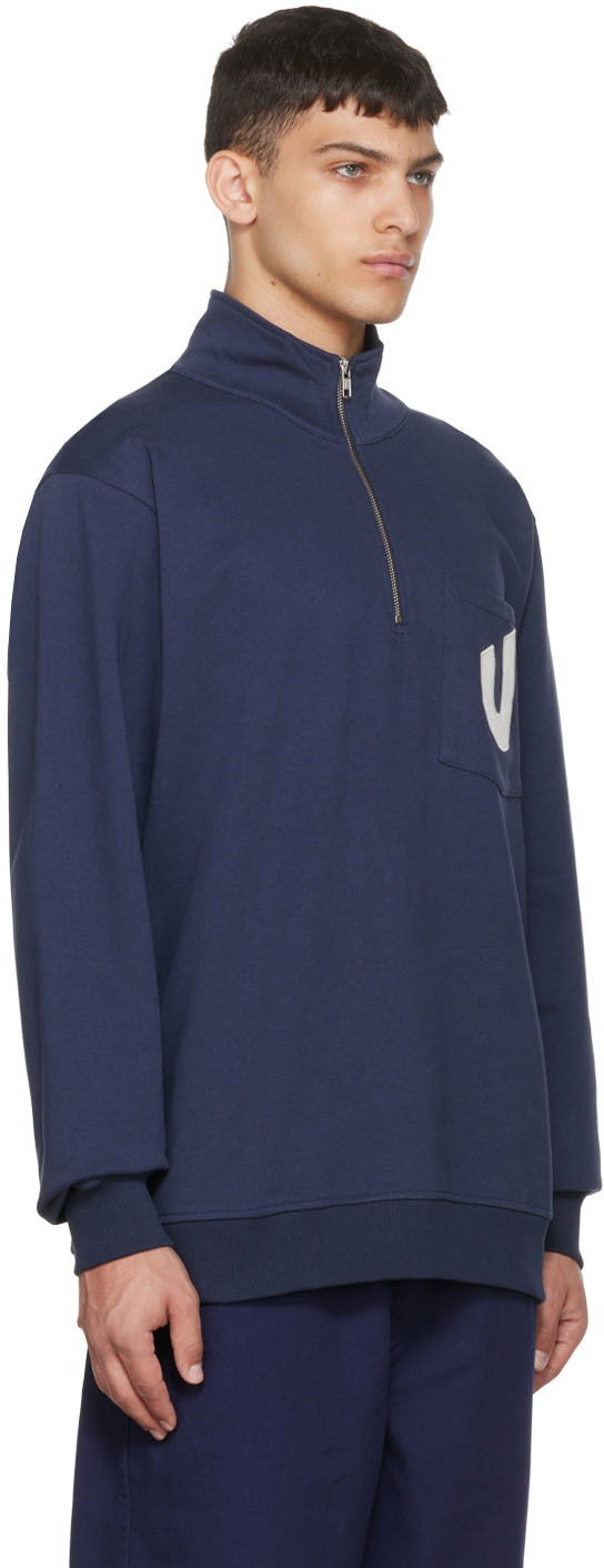 Mikina YMC Umbro Edition Quarter-Zip Sweatshirt Navy | UMJM0646-OGK, 1
