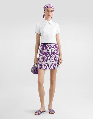 Košeľa Dolce & Gabbana Dolce & Gabbana Poplin Short Sleeve Shirt Biela | F5T77TFUEFMW0800, 1