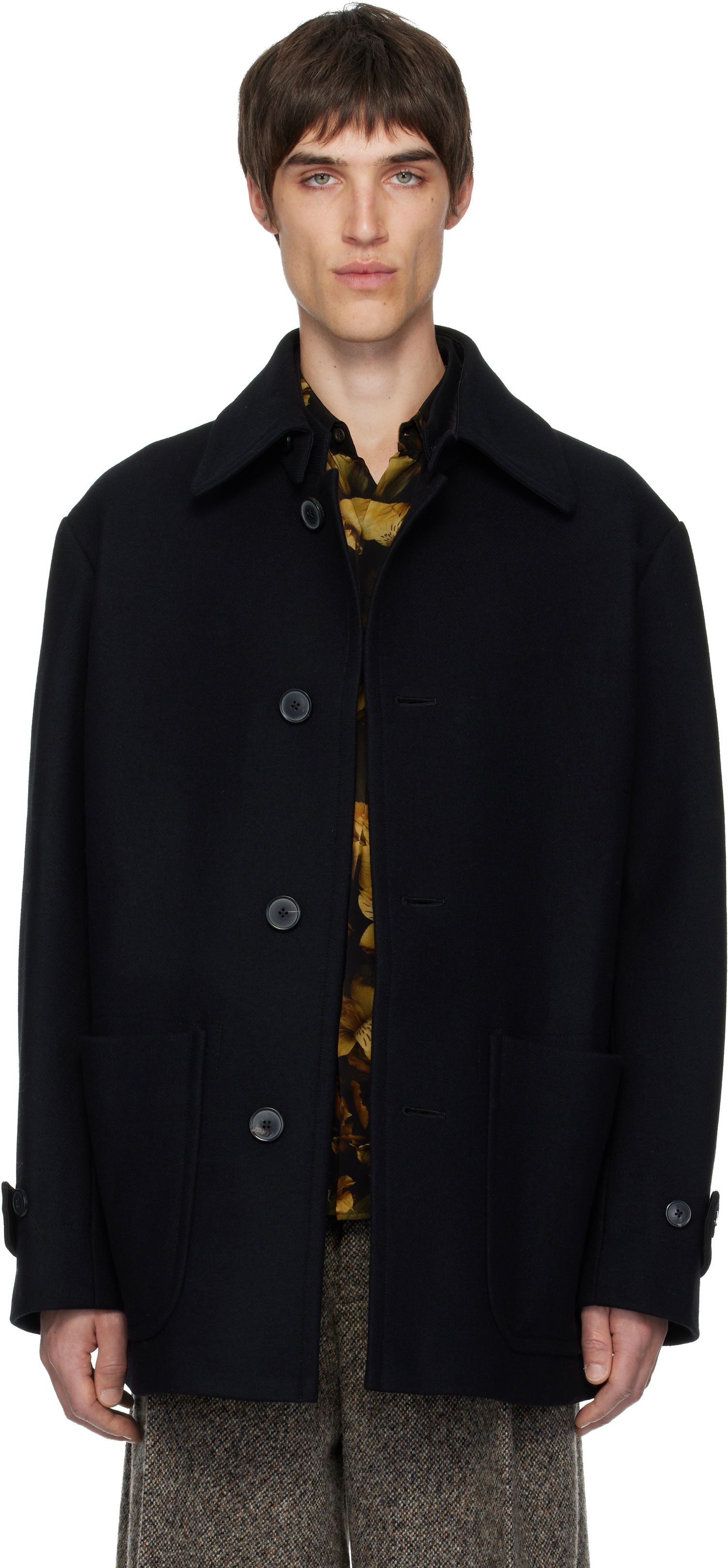 Kabáty Dries Van Noten Single-Breasted Wool Coat Čierna | 252-020239-2216, 0