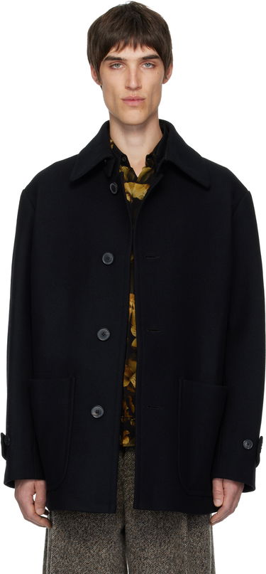 Kabáty Dries Van Noten Single-Breasted Wool Coat Čierna | 252-020239-2216, 0