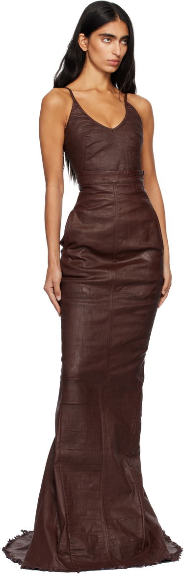 Šaty Rick Owens Rick Owens DRKSHDW Concordians Foil Denim Camisole Hnedá | DS02E7132 SDSW, 4