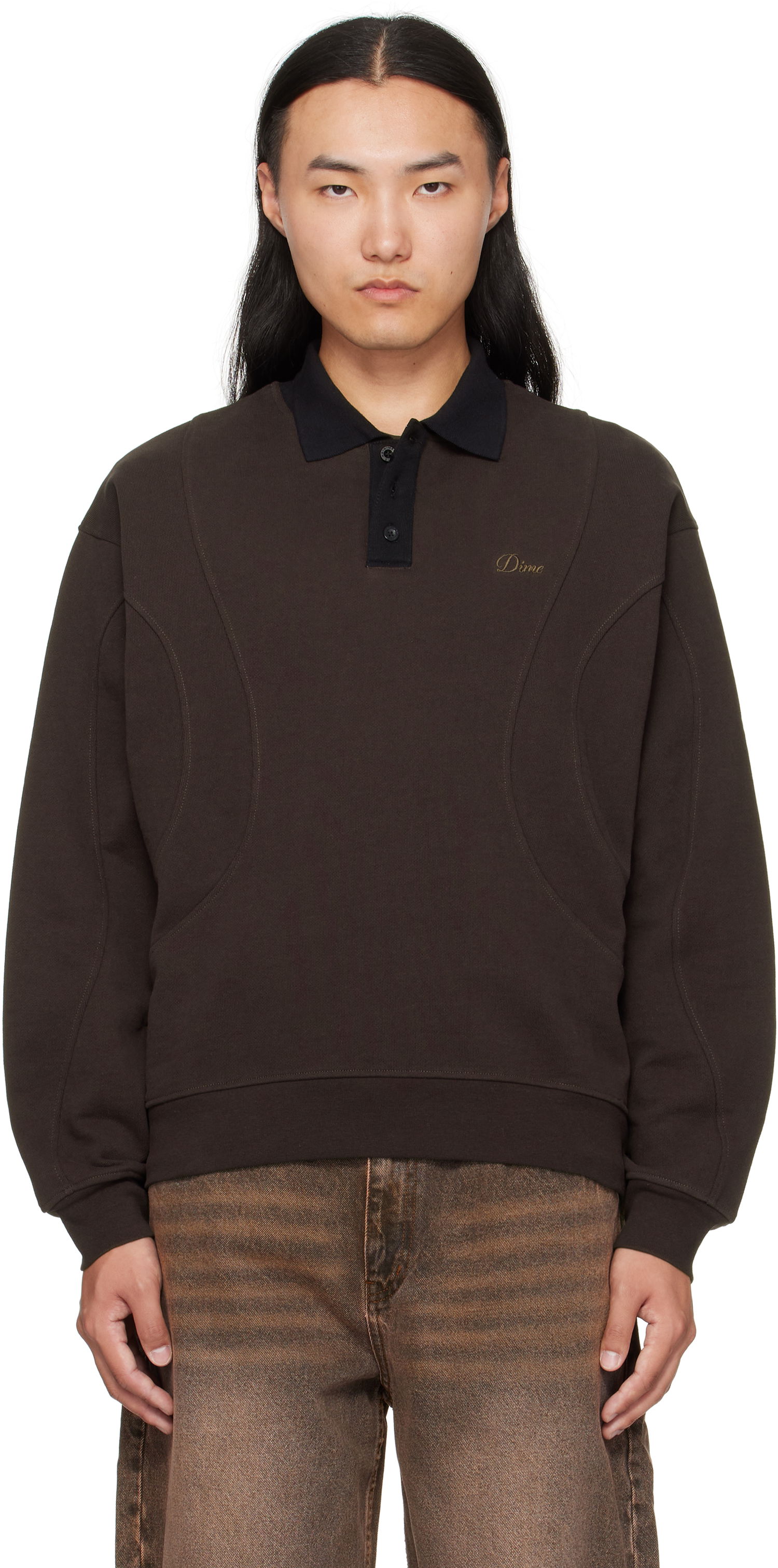 Polo tričko Dime Dime Ruby French Terry Polo Hnedá | DIMEFA255BRW, 0