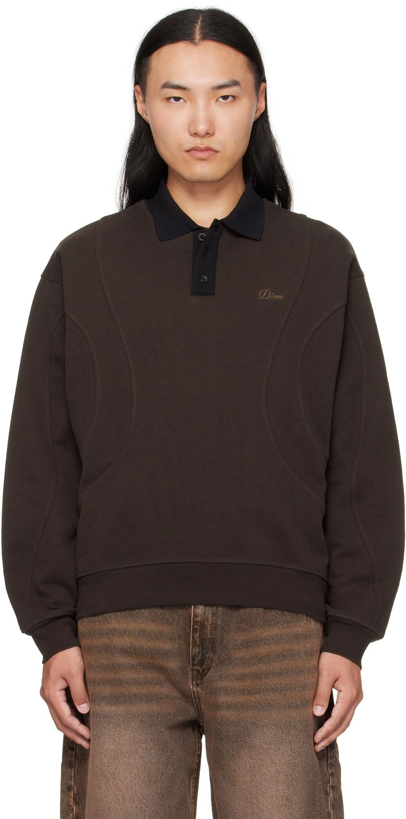 Polo tričko Dime Dime Ruby French Terry Polo Hnedá | DIMEFA255BRW