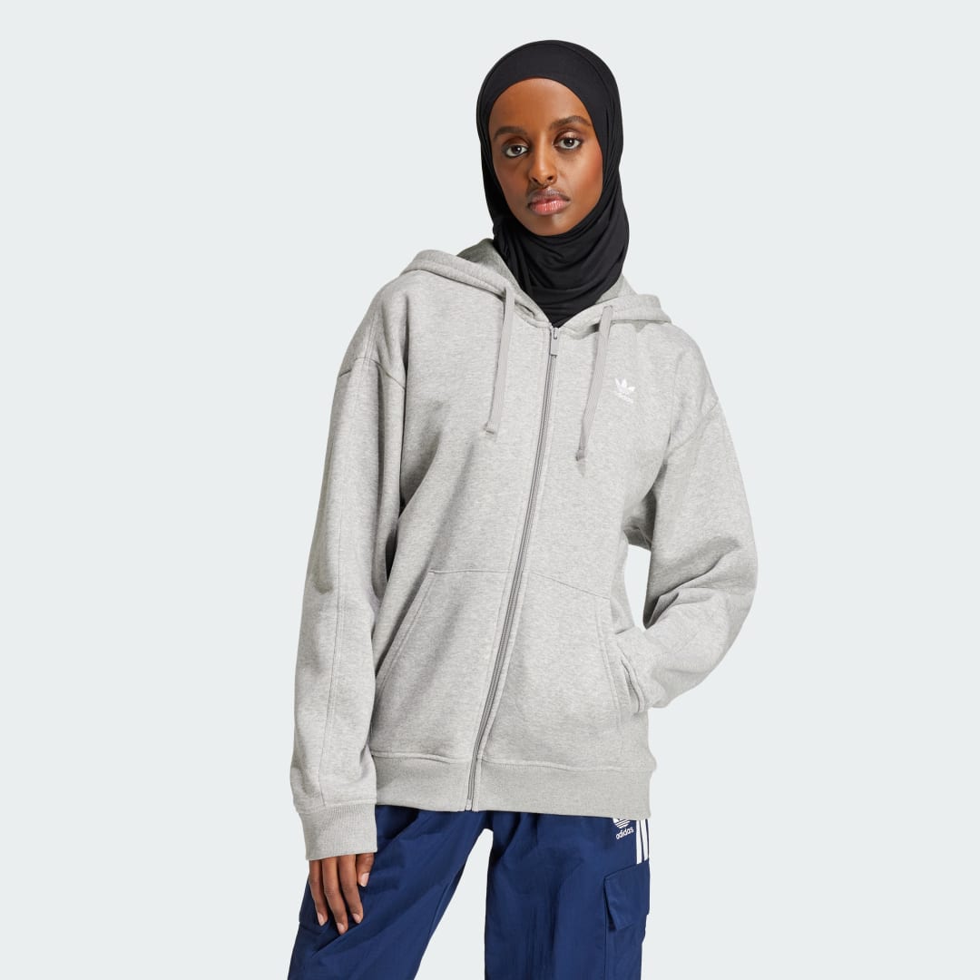 Mikina adidas Performance Essentials Full-Zip Fleece Šedá | IY9622, 0