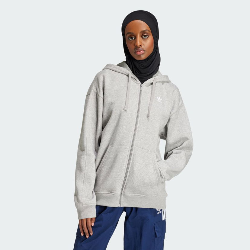 Mikina adidas Performance Essentials Full-Zip Fleece Šedá | IY9622