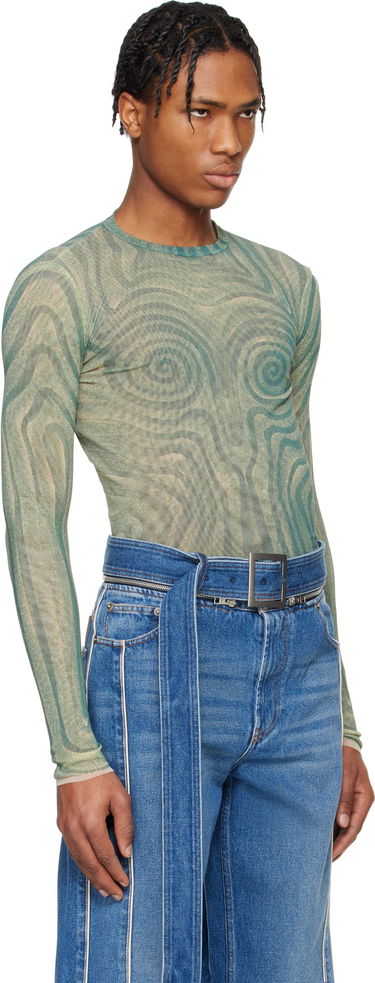 Tričko Jean Paul Gaultier Jean Paul Gaultier Spirale Print T-Shirt Zelené | 25/34-F-TO270-T587-0351, 1