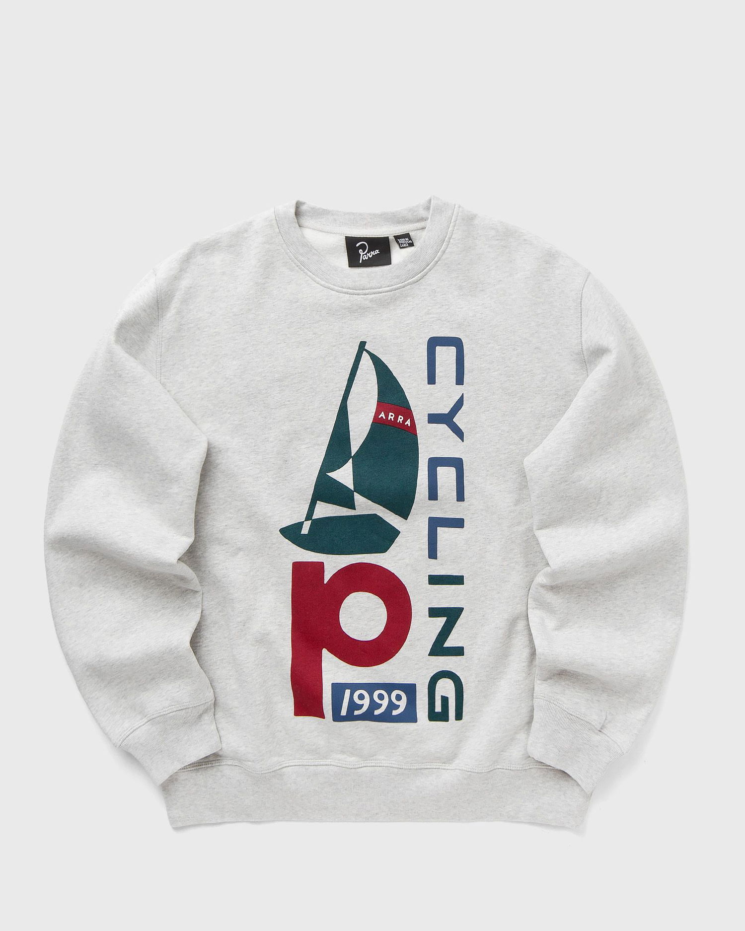 Mikina By Parra Sail Bike Crew Neck Sweatshirt Šedá | 54125, 1