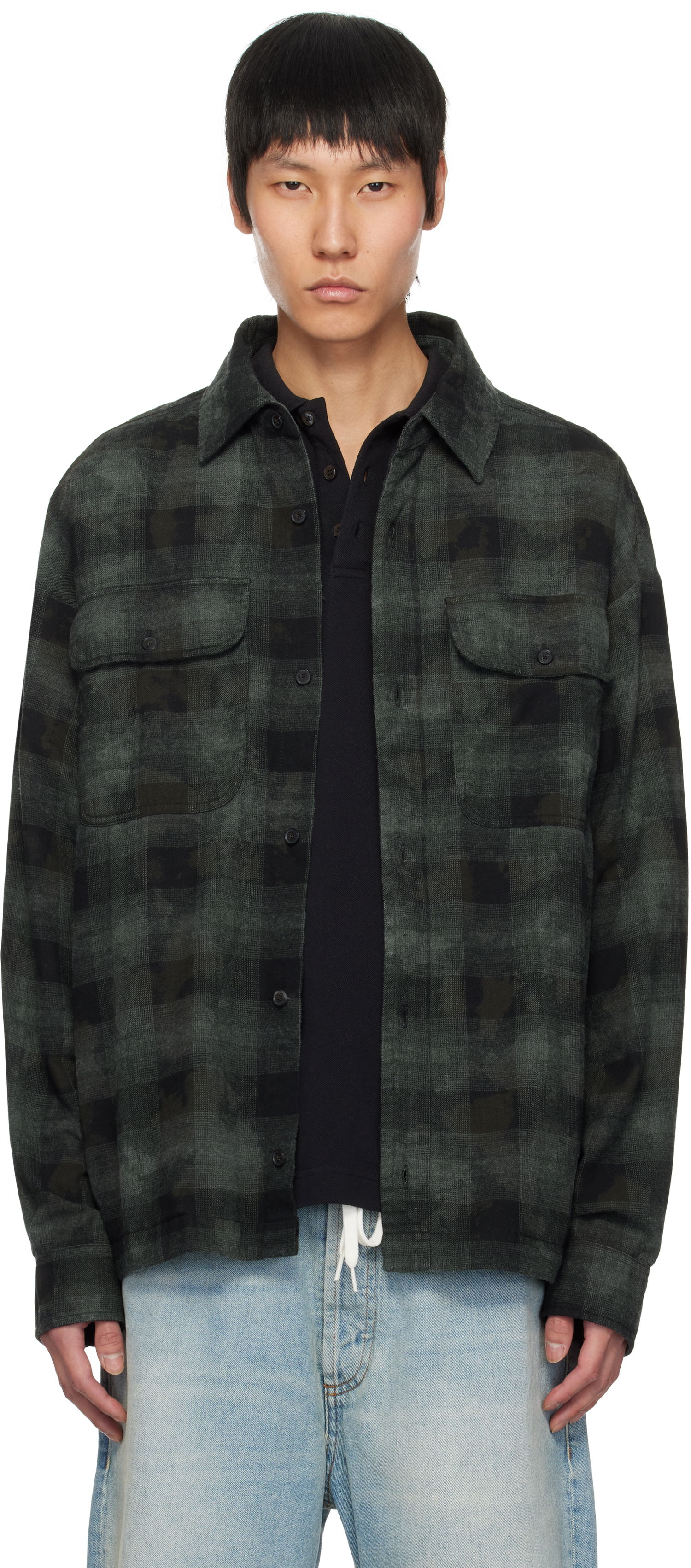 Košeľa Palm Angels Palm Angels Check Overshirt Zelené | PMGE043S25FAB0025603, 0