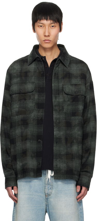 Košeľa Palm Angels Palm Angels Check Overshirt Zelené | PMGE043S25FAB0025603, 0