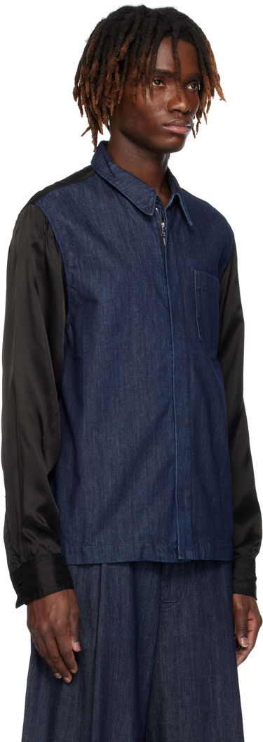 Košeľa Dries Van Noten Dries Van Noten Zip Denim Shirt Modrá | 251-020725-1553, 1
