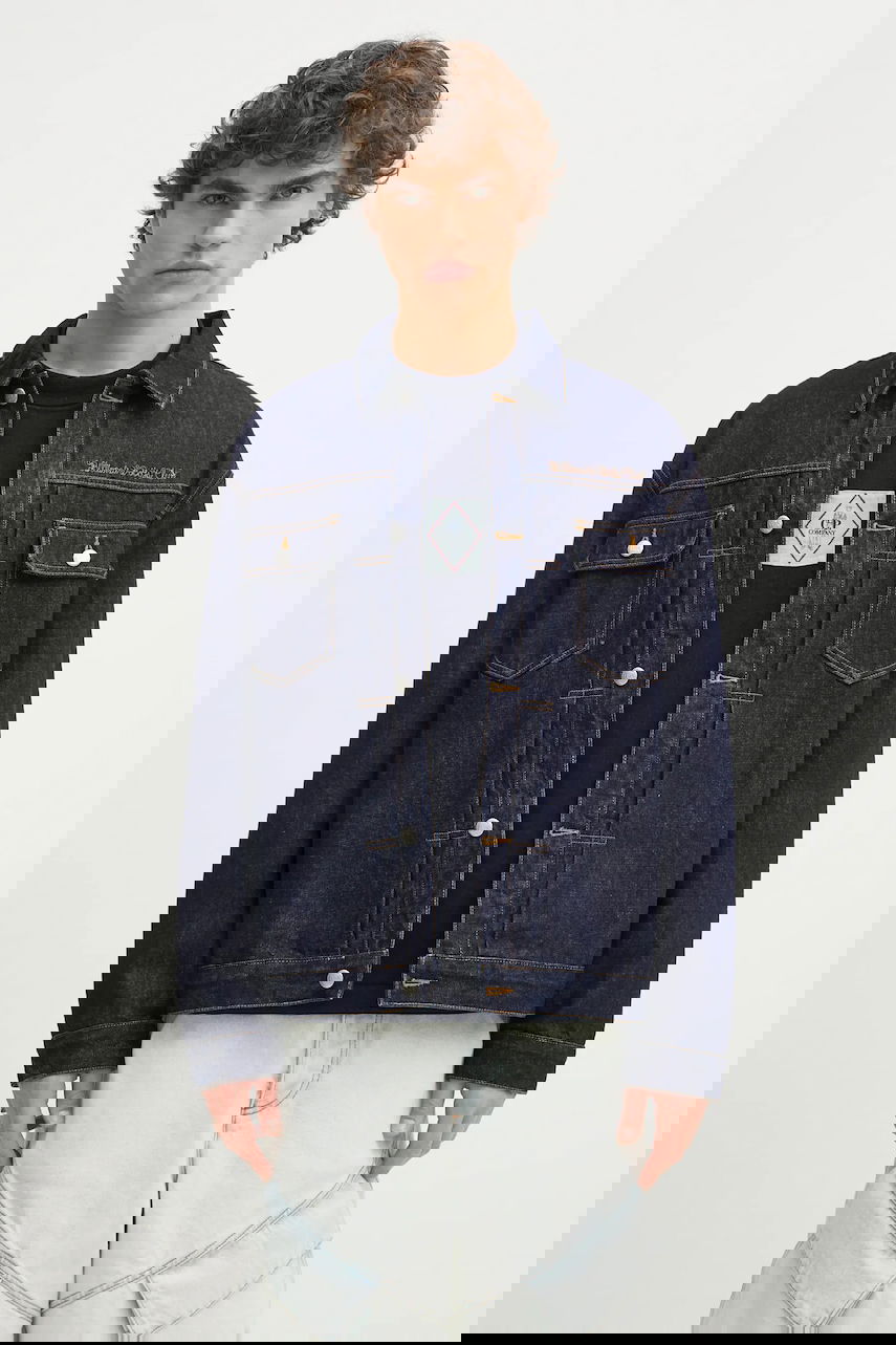 Bunda BILLIONAIRE BOYS CLUB Billionaire Boys Club Script Logo Denim Jacket Oversize Navy | B25107, 0