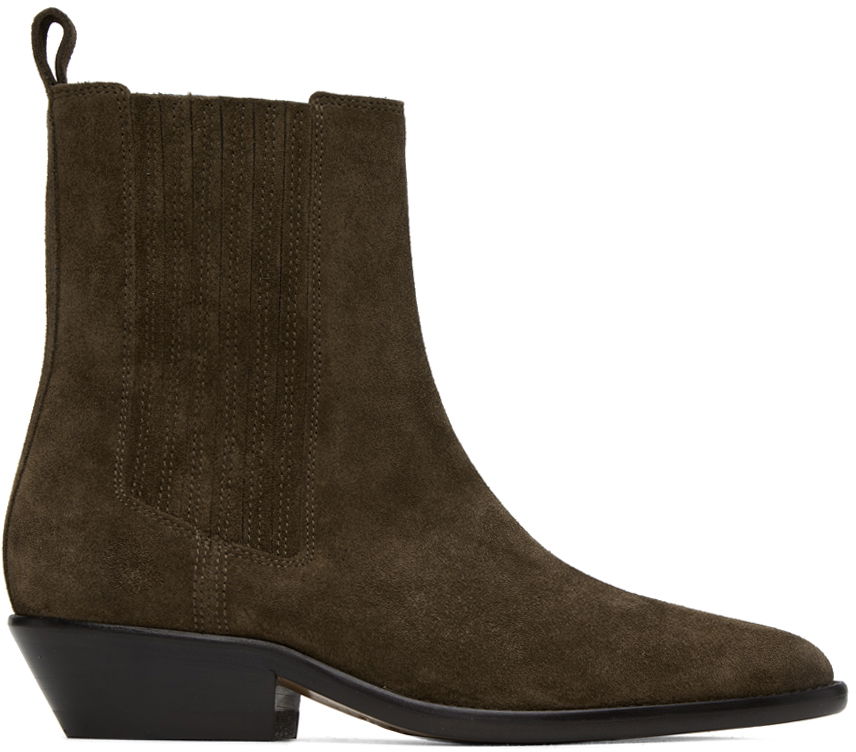 Kabáty ISABEL MARANT Isabel Marant Delena Suede Chelsea Boots Zelené | 23PBO0008FA-A1A09S, 0