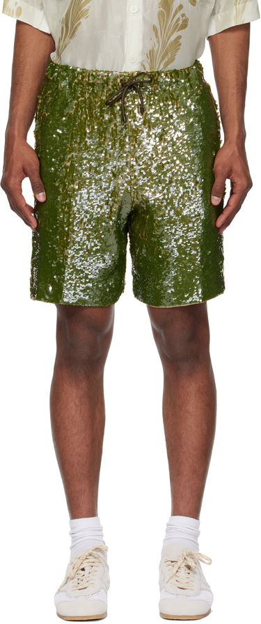 Šortky Dries Van Noten Dries Van Noten Sequin Shorts Zelené | 251-080973-1480, 0