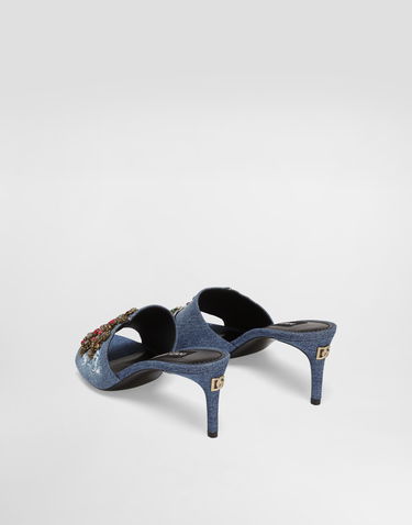 Doplnky Dolce & Gabbana Dolce & Gabbana Denim Mules with Embellishments Modrá | CR1893AN6248C609, 2