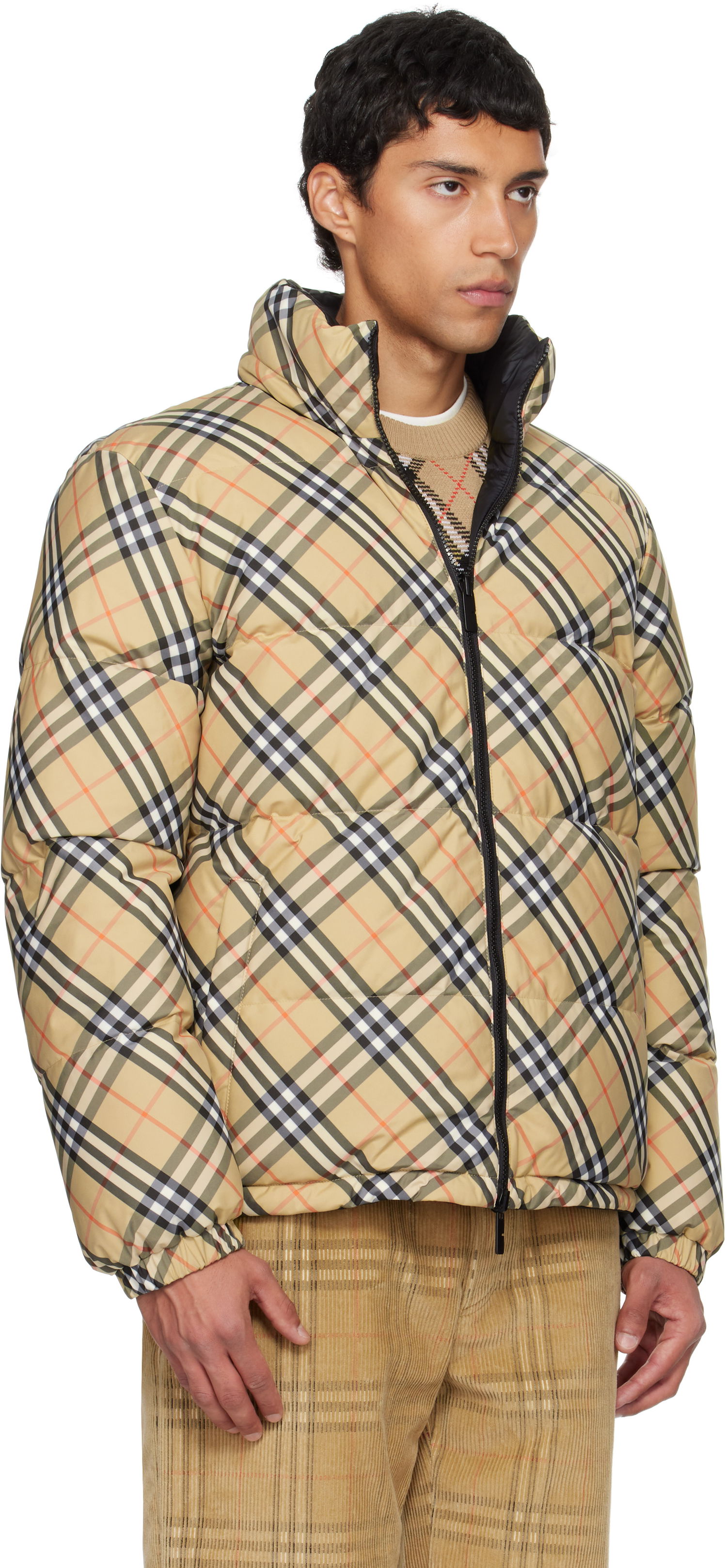 Prešívaná bunda Burberry Burberry Check Puffer Jacket Béžová | 8111379, 1