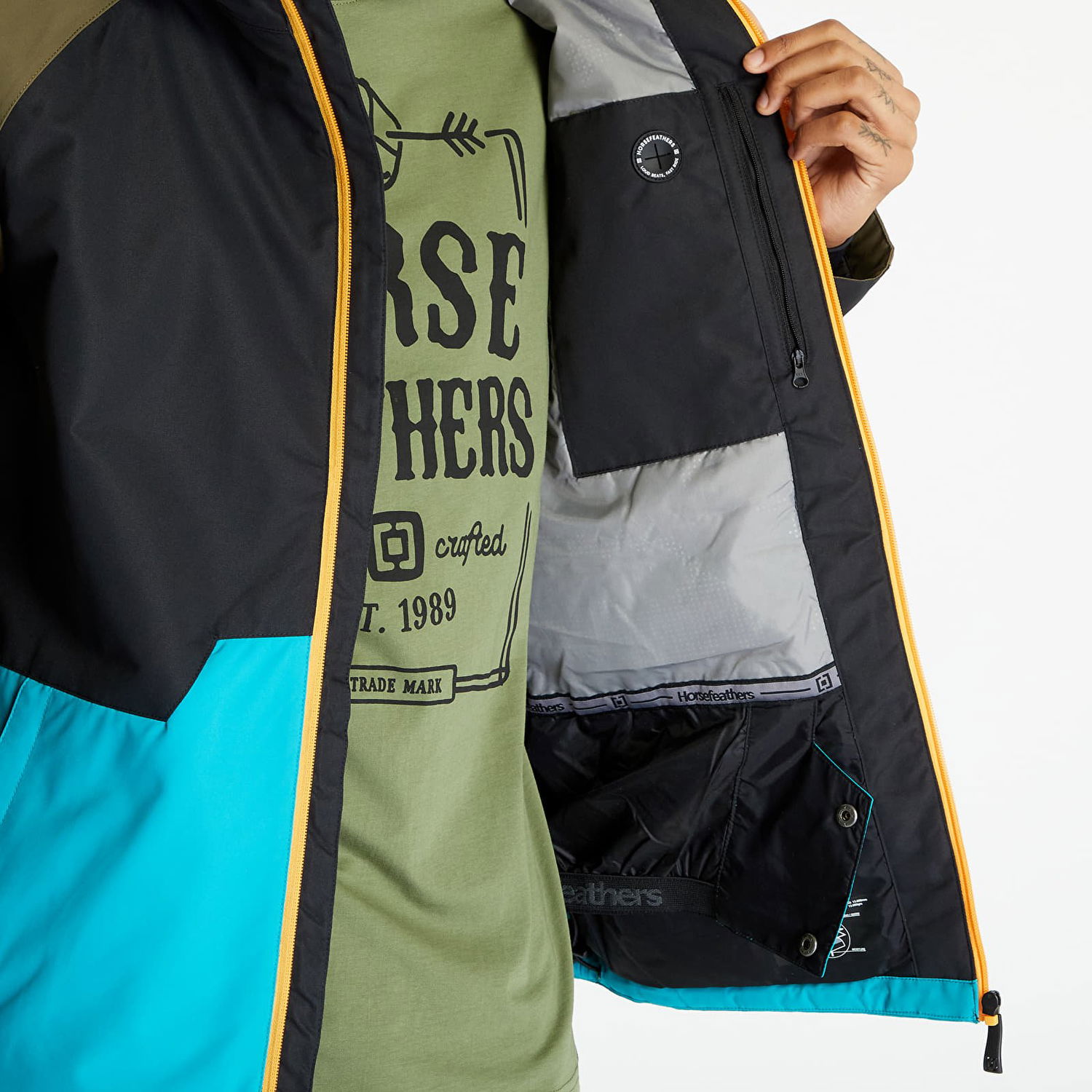 Bunda Horsefeathers Crown Jacket Tyrkysová | OM306I, 1