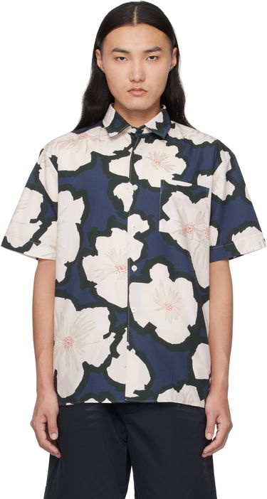 Košeľa A.P.C. Floral Print Short-Sleeve Shirt Modrá | COHEH-H12541, 0