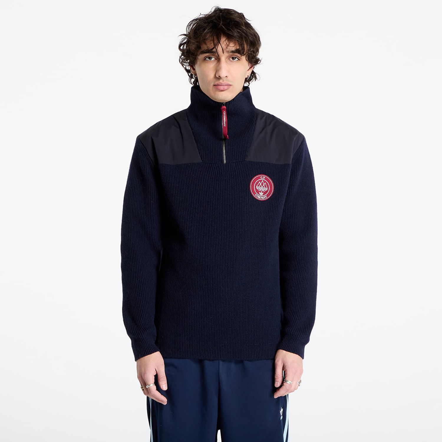 Mikina adidas Originals Spezial x C.P. Company Half-Zip Hooded Sweatshirt Navy | JE8672, 0