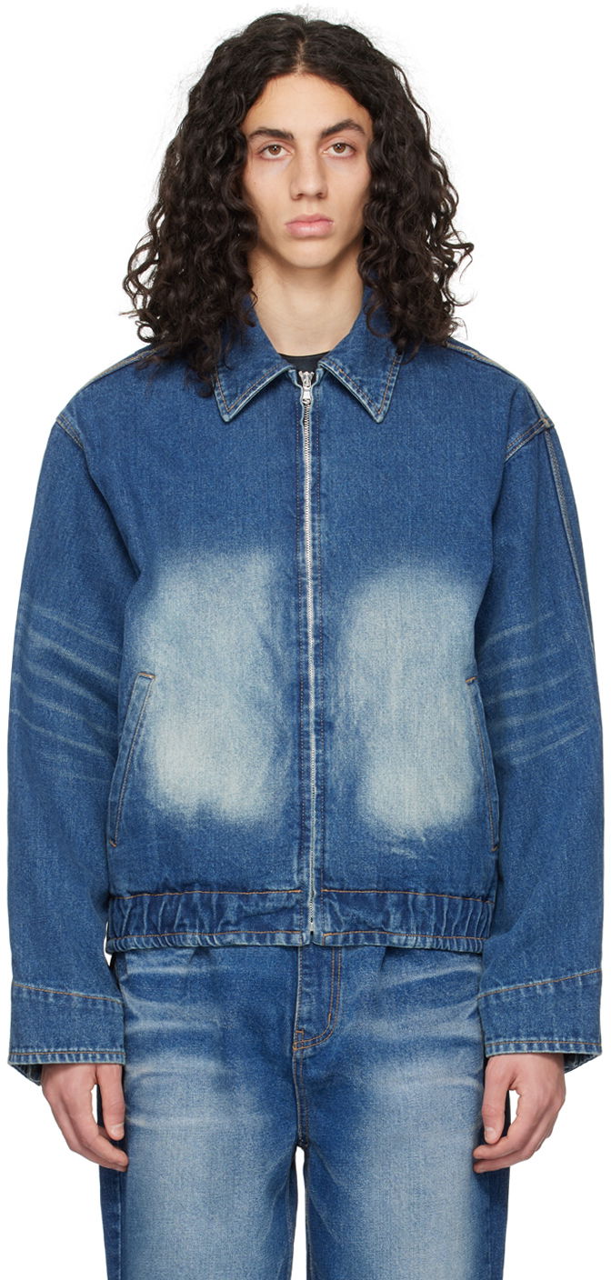 Bomber bunda We11done We11done Faded Denim Jacket Modrá | WD-DJ1-23-329-U-BL, 0