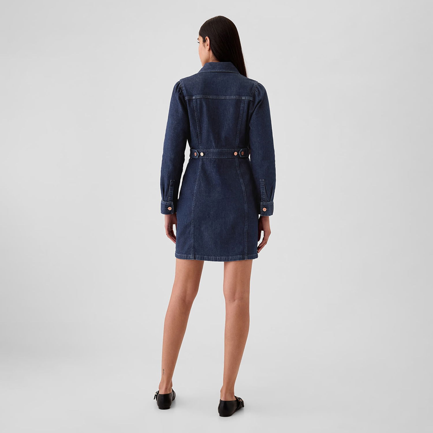 Šaty GAP Dress Denim Dress Dark Wash Indigo XS Čierna | 517000-00, 1