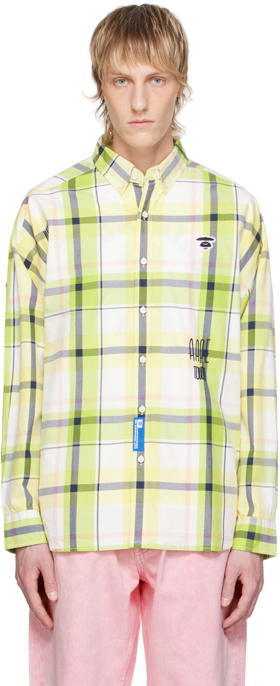 Košeľa AAPE by A Bathing Ape AAPE by A Bathing Ape Embroidered Plaid Shirt Žltá | AAPSTM8479XXMGRT, 0