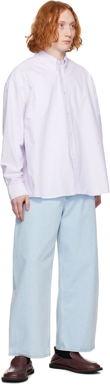 Košeľa Studio Nicholson Studio Nicholson Ruskin Striped Shirt Fialová | RUSKIN SNM - 1152, 3