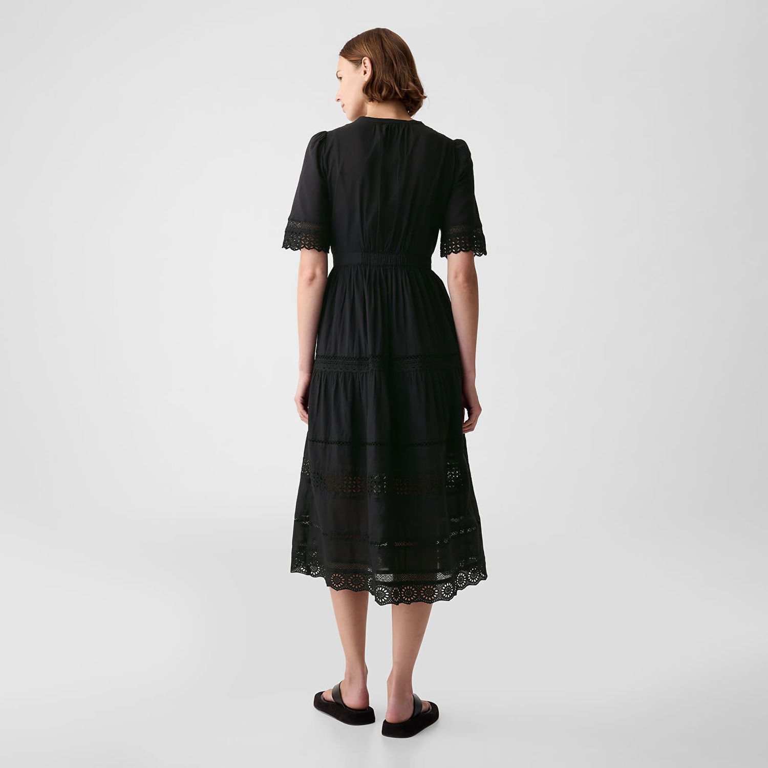 Šaty GAP Dresses Shortsleeve Midi Dress Black Čierna | 880287-00, 1