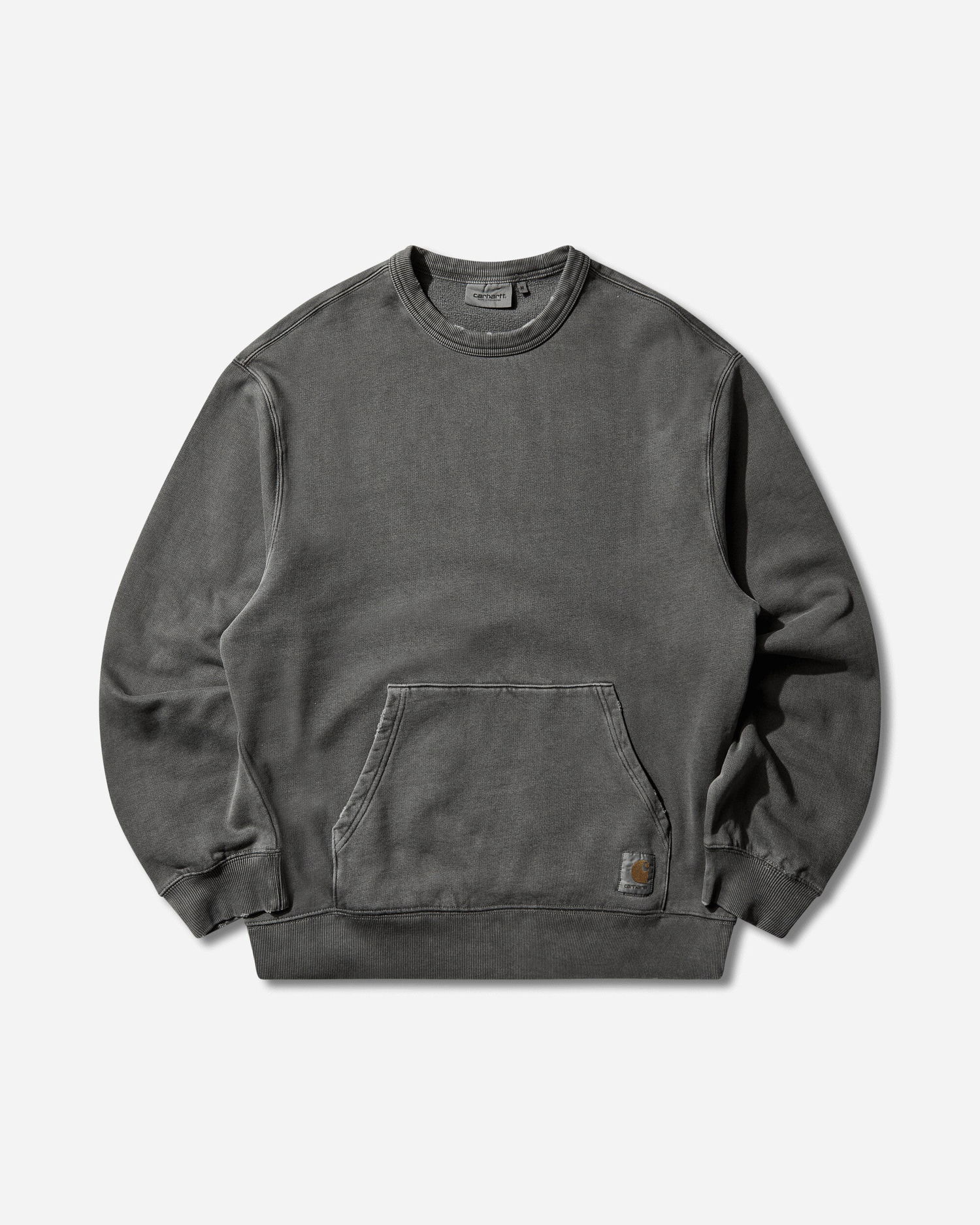 Mikina Carhartt WIP Torion Washed Crewneck Sweatshirt with Kangaroo Pocket Šedá | I036054.89B7, 1