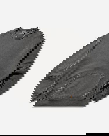 Mikina Carhartt WIP Torion Washed Crewneck Sweatshirt with Kangaroo Pocket Šedá | I036054.89B7, 1