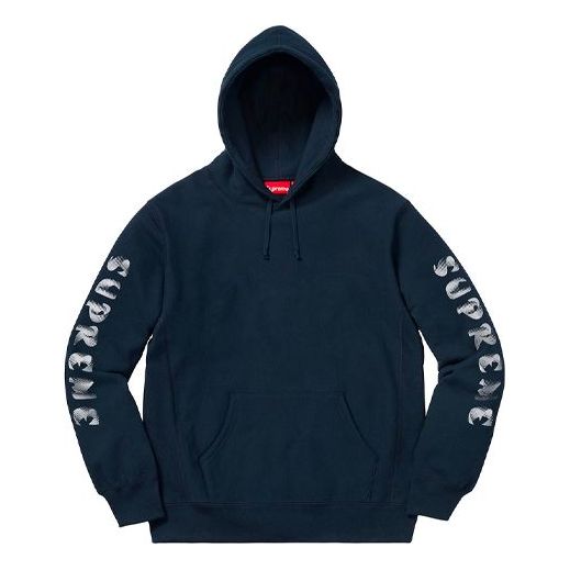 Mikina Supreme Supreme Gradient Sleeve Hoodie Navy | SUP-FW18-883