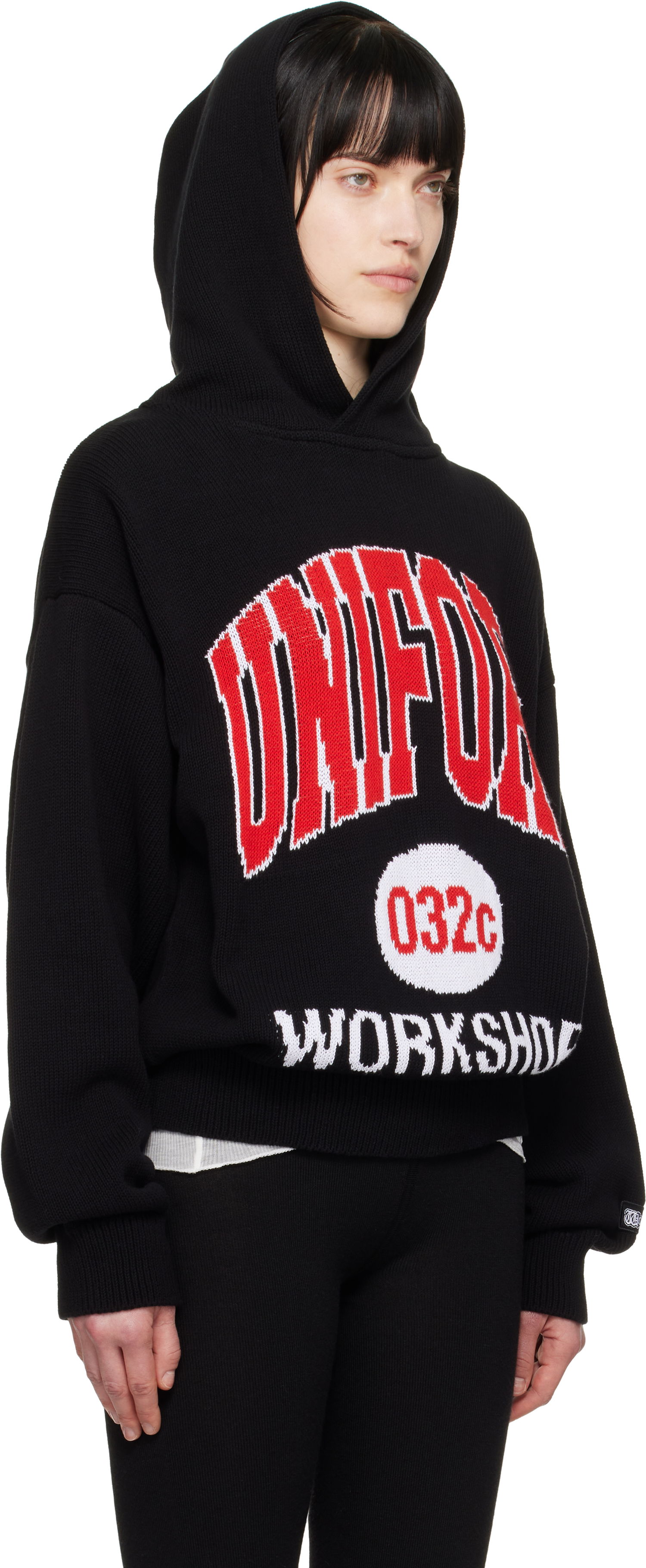 Mikina 032C Knit Hoodie with Logo Čierna | S25-URK-0611-000-W, 1