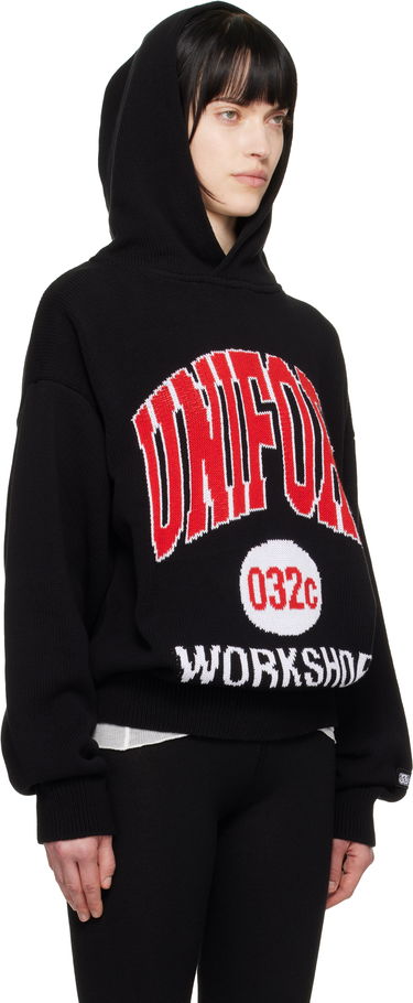 Mikina 032C Knit Hoodie with Logo Čierna | S25-URK-0611-000-W, 1