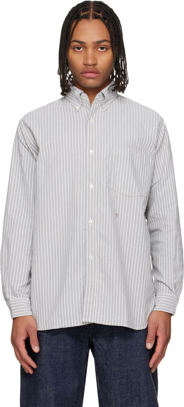 Košeľa NANAMICA Button Down Stripe Wind Shirt Šedá | S25SG090U, 0