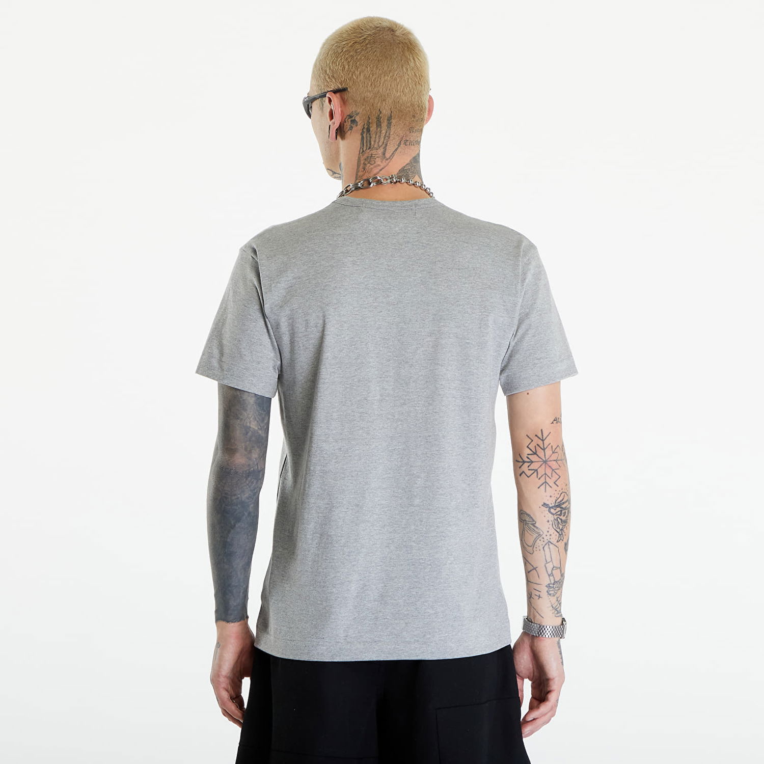 Tričko Comme des Garçons PLAY Short Sleeve Logo Print T-Shirt UNISEX Grey Šedá | AXT337 grey, 1