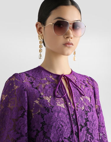 Šaty Dolce & Gabbana Dolce & Gabbana Cordonetto Lace Short Dress Fialová | F6DJOTHLM7LF0571, 3