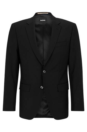Bunda BOSS BOSS Slim-Fit Virgin-Wool Blend Jacket Čierna | 50482734, 0