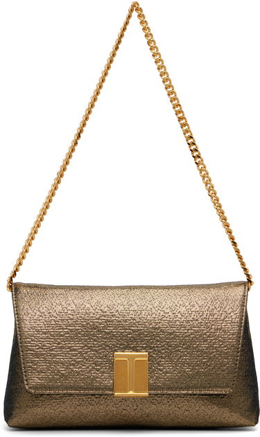 Kabelka Tom Ford TOM FORD Nobile Mini Hammered-Effect Fabric Bag Metalická | L1886-TSY054X, 0