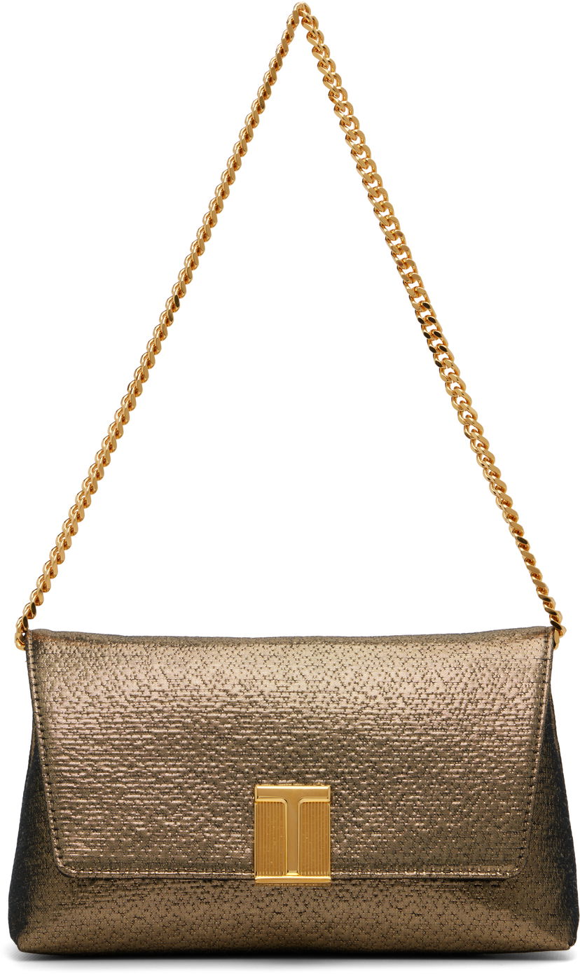 Kabelka Tom Ford TOM FORD Nobile Mini Hammered-Effect Fabric Bag Metalická | L1886-TSY054X