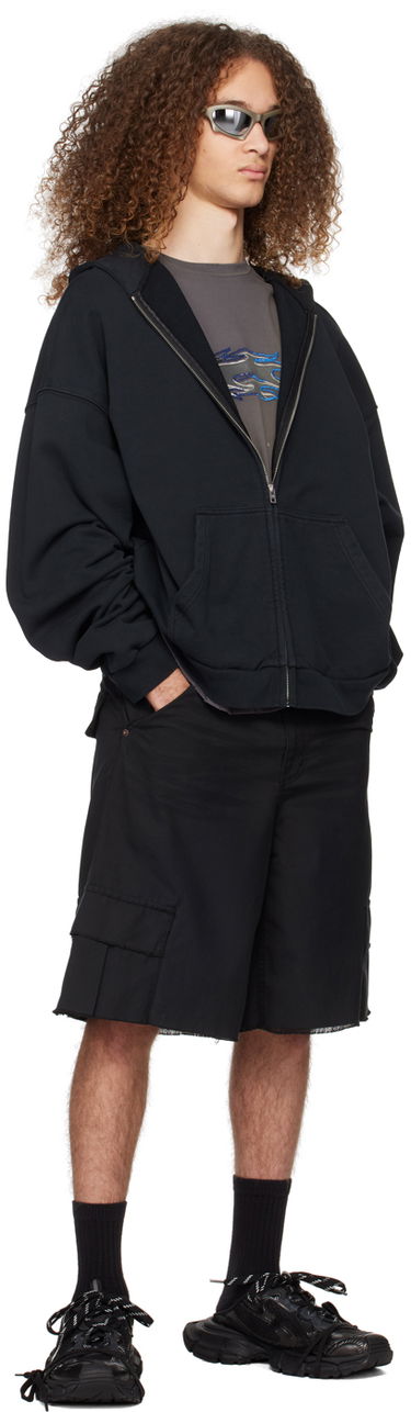 Mikina We11done We11done Oversized Zip-Up Hoodie Čierna | WD-TJ0-24-813-U-BK, 3
