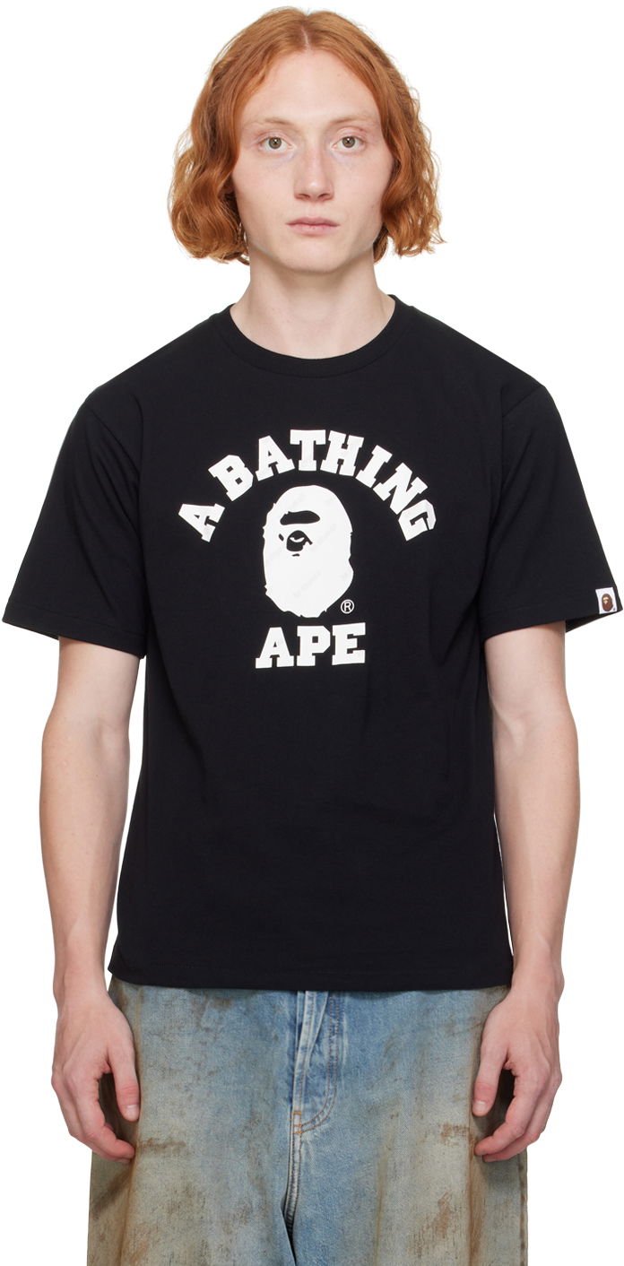 Black 'Bape' Hexagram College T-Shirt